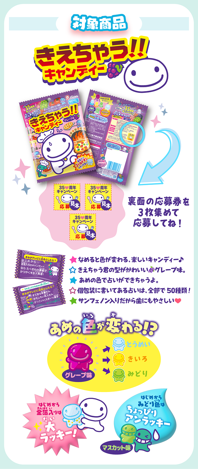 対象商品はきえちゃうキャンディー